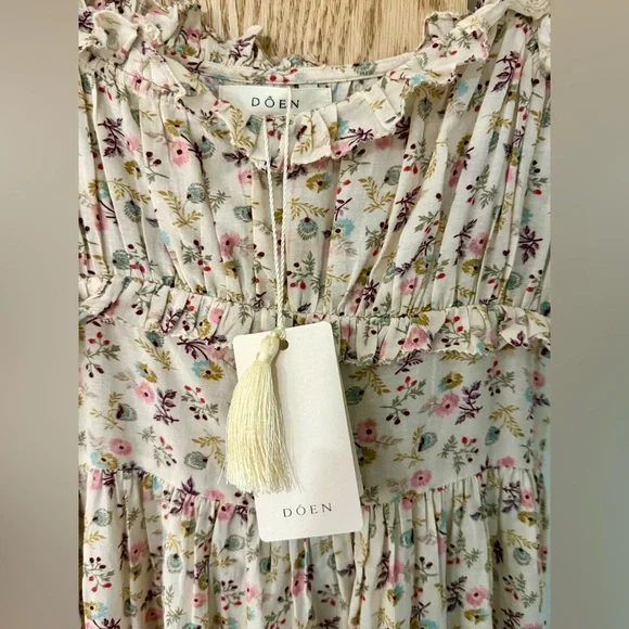 Doen Gia Dress in feathered floral size S NWT